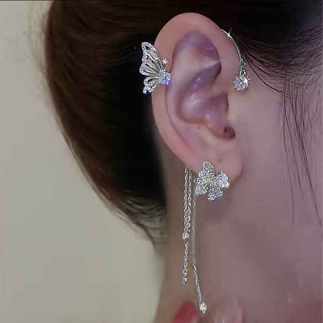 Boucles d'oreilles en forme de papillon scintillantes