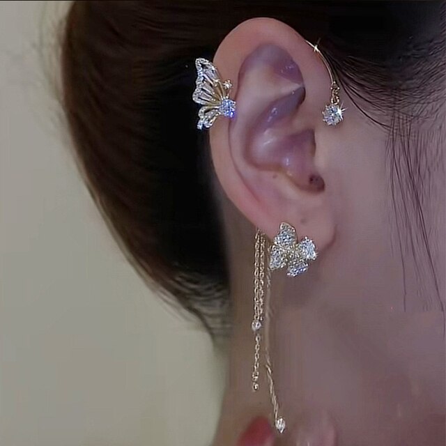 Boucles d'oreilles en forme de papillon scintillantes