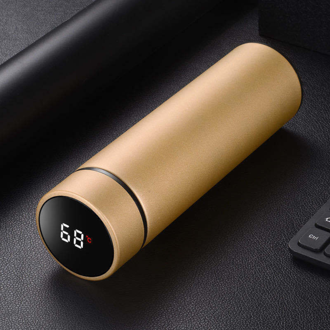 Thermos numérique élégant ThermoLux | Design intelligent avec affichage précis de la température pour une expérience ultime de la boisson