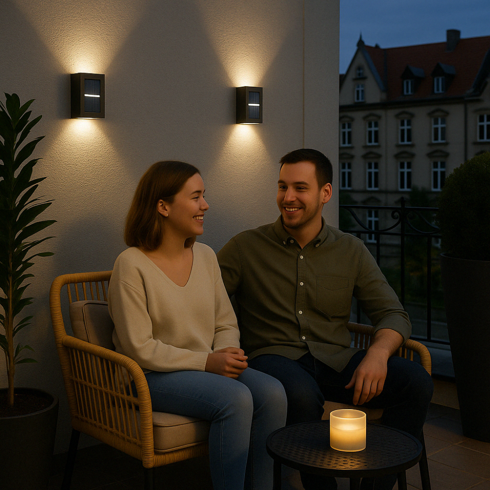 SolarGlow™ Lampes Murales Solaires LED – Sans Fil, Résistantes aux Intempéries & Ambiance Lumineuse pour Espaces Extérieurs