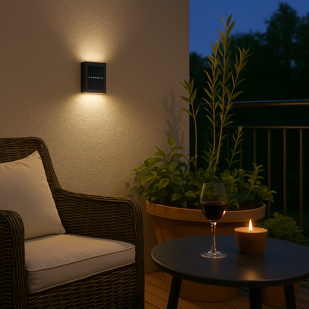 SolarGlow™ Lampes Murales Solaires LED – Sans Fil, Résistantes aux Intempéries & Ambiance Lumineuse pour Espaces Extérieurs