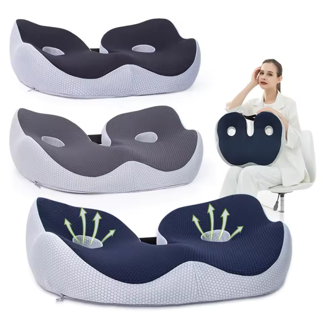 Coussin de Siège en Mousse à Mémoire Réglable LuxuraComfort | Coussin Ergonomique pour un Confort et un Soulagement Ultimes