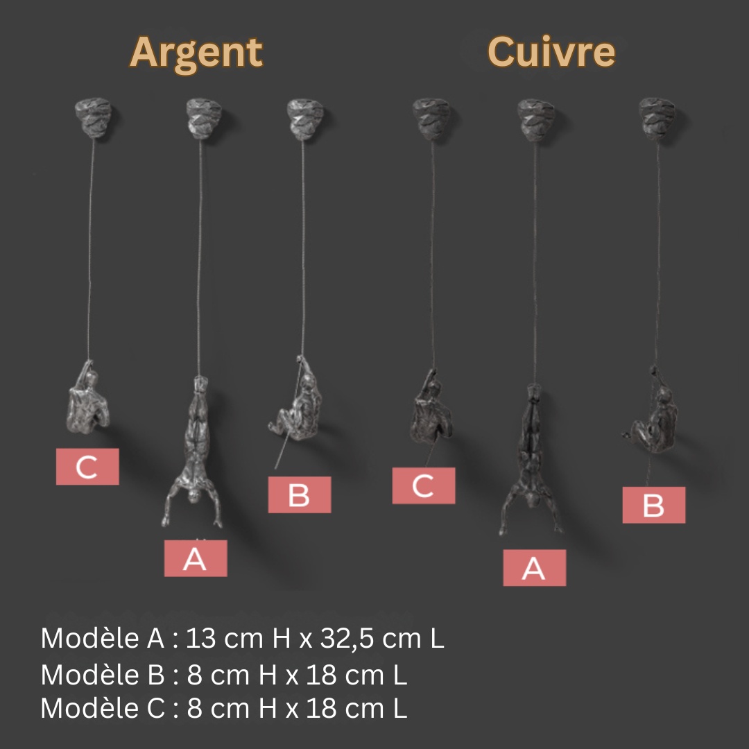 ElevéArt Luxe Ensemble de Décoration Murale | Homme Grimpant Créatif pour des Accents Intérieurs Uniques