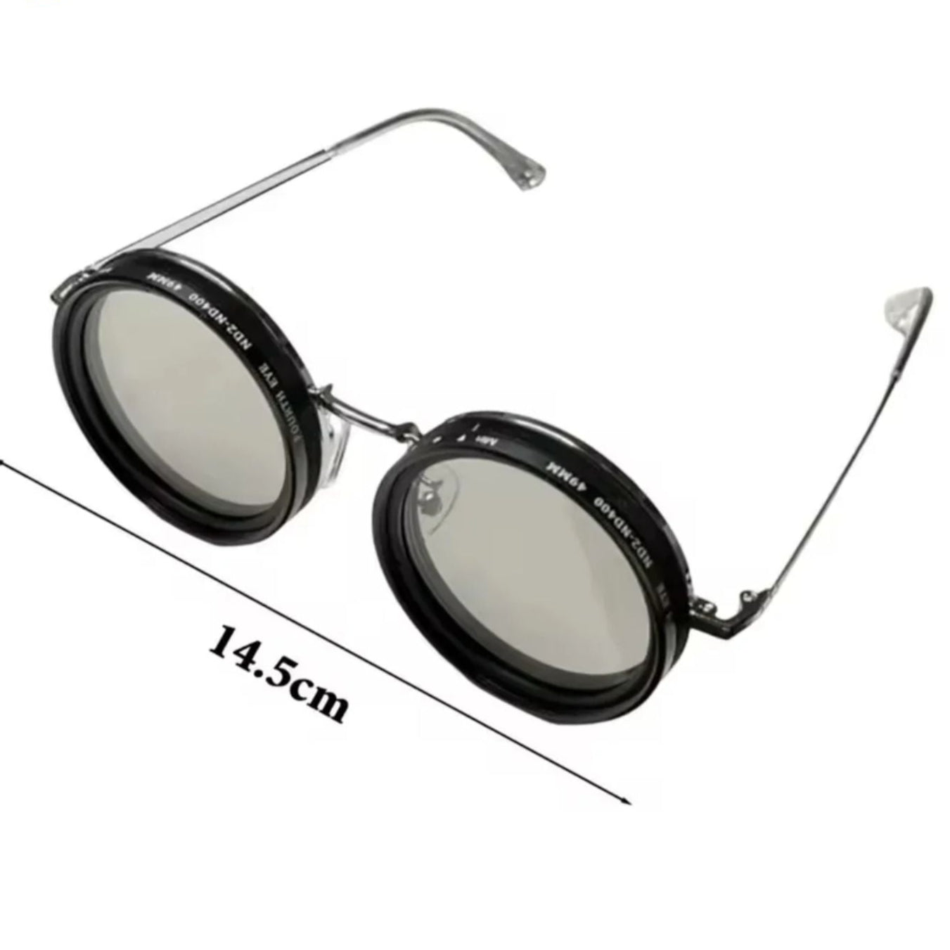 Unisexe - Lunettes de soleil rondes - Réduction de lumière réglable - Métal polarisé