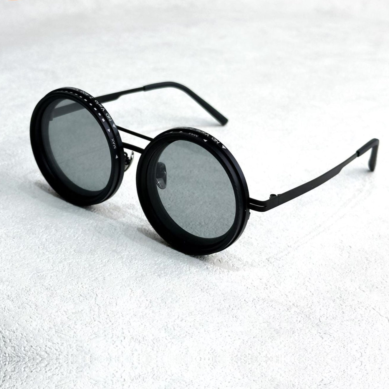 Unisexe - Lunettes de soleil rondes - Réduction de lumière réglable - Métal polarisé