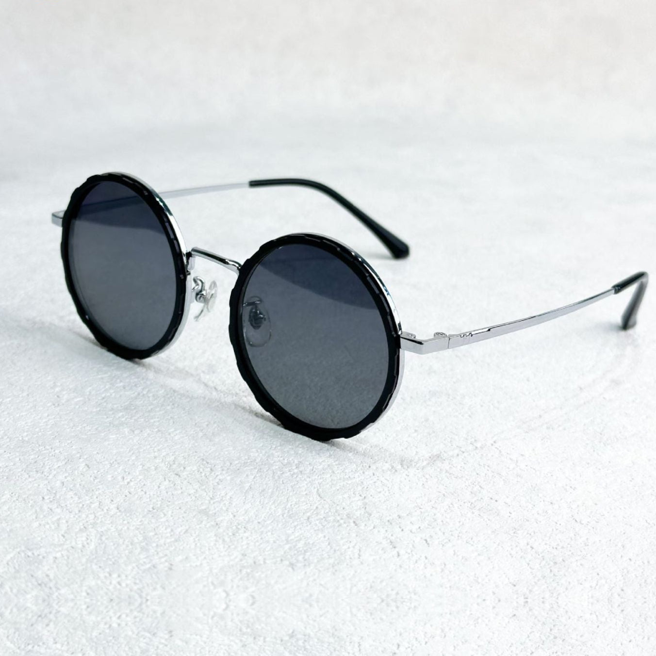 Unisexe - Lunettes de soleil rondes - Réduction de lumière réglable - Métal polarisé