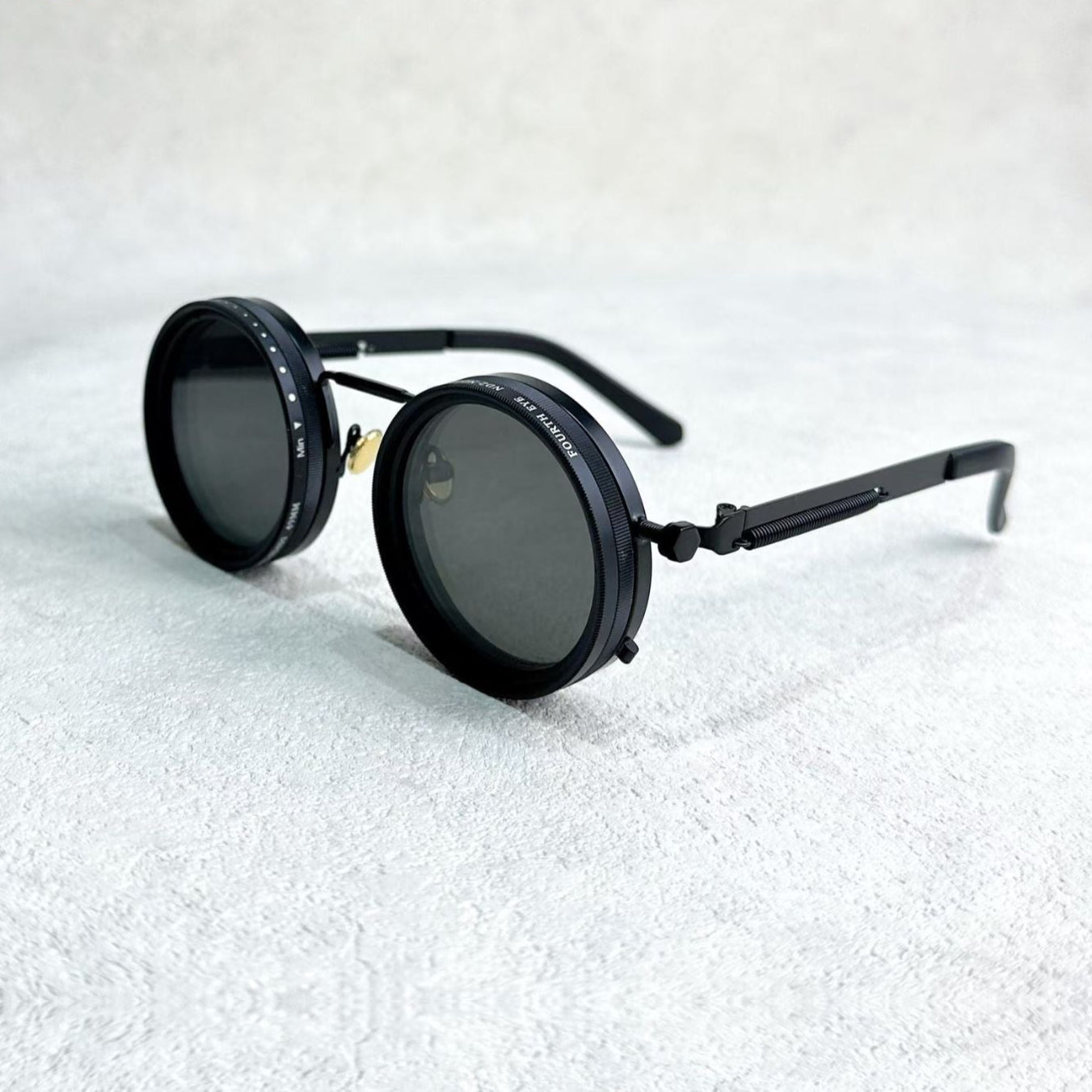 Unisexe - Lunettes de soleil rondes - Réduction de lumière réglable - Métal polarisé