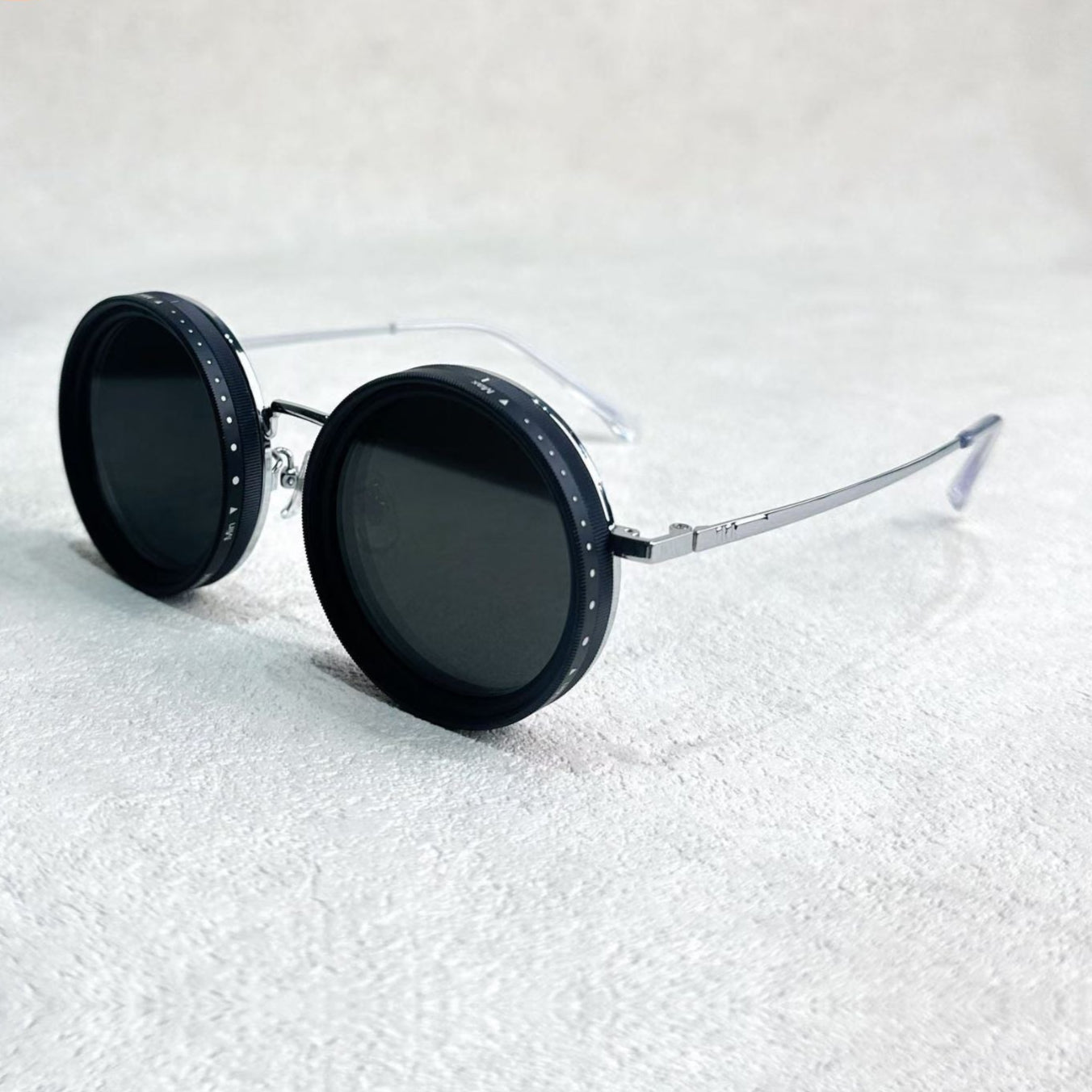 Unisexe - Lunettes de soleil rondes - Réduction de lumière réglable - Métal polarisé