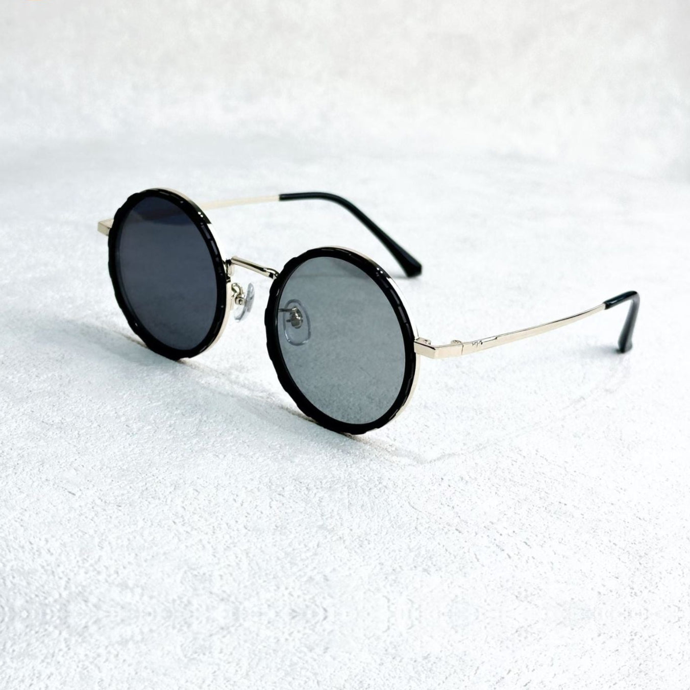 Unisexe - Lunettes de soleil rondes - Réduction de lumière réglable - Métal polarisé