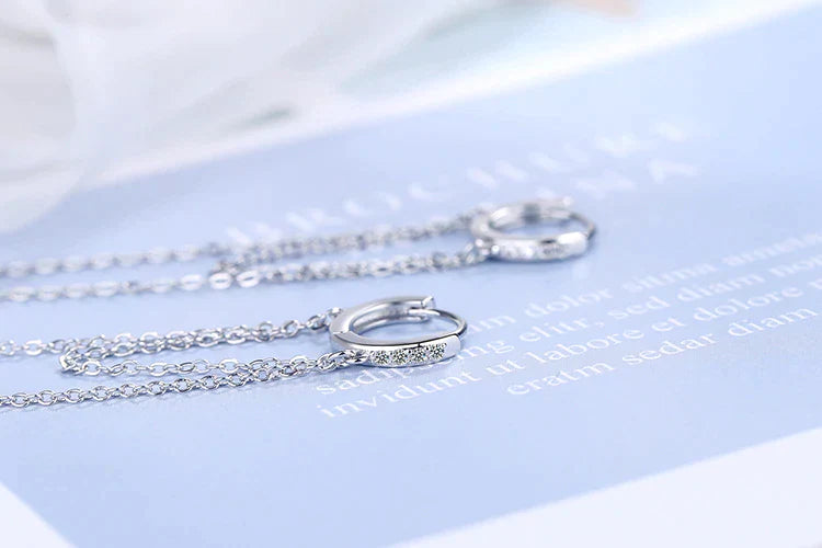 Boucles d'oreilles en chaîne brillantes