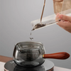 Théière rotative en verre | Théière moderne avec système de rotation pratique