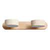 Applique Murale Duo en Travertin – Élégante Lampe Murale en Pierre Naturelle et Bois LED