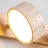 Applique Murale Duo en Travertin – Élégante Lampe Murale en Pierre Naturelle et Bois LED