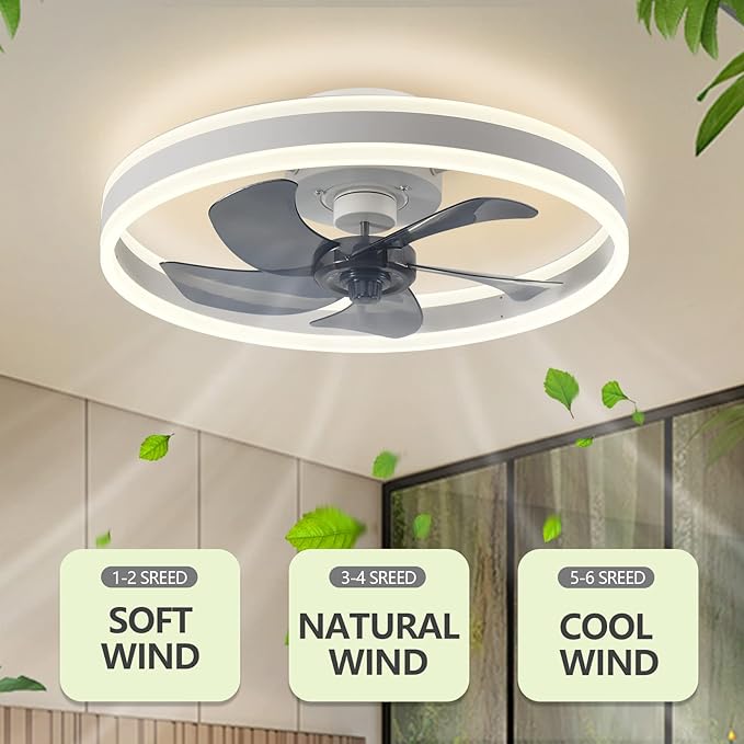 Ventilateur de Plafond Intelligent Oberlicht – Lumière LED & Télécommande pour un Confort Moderne