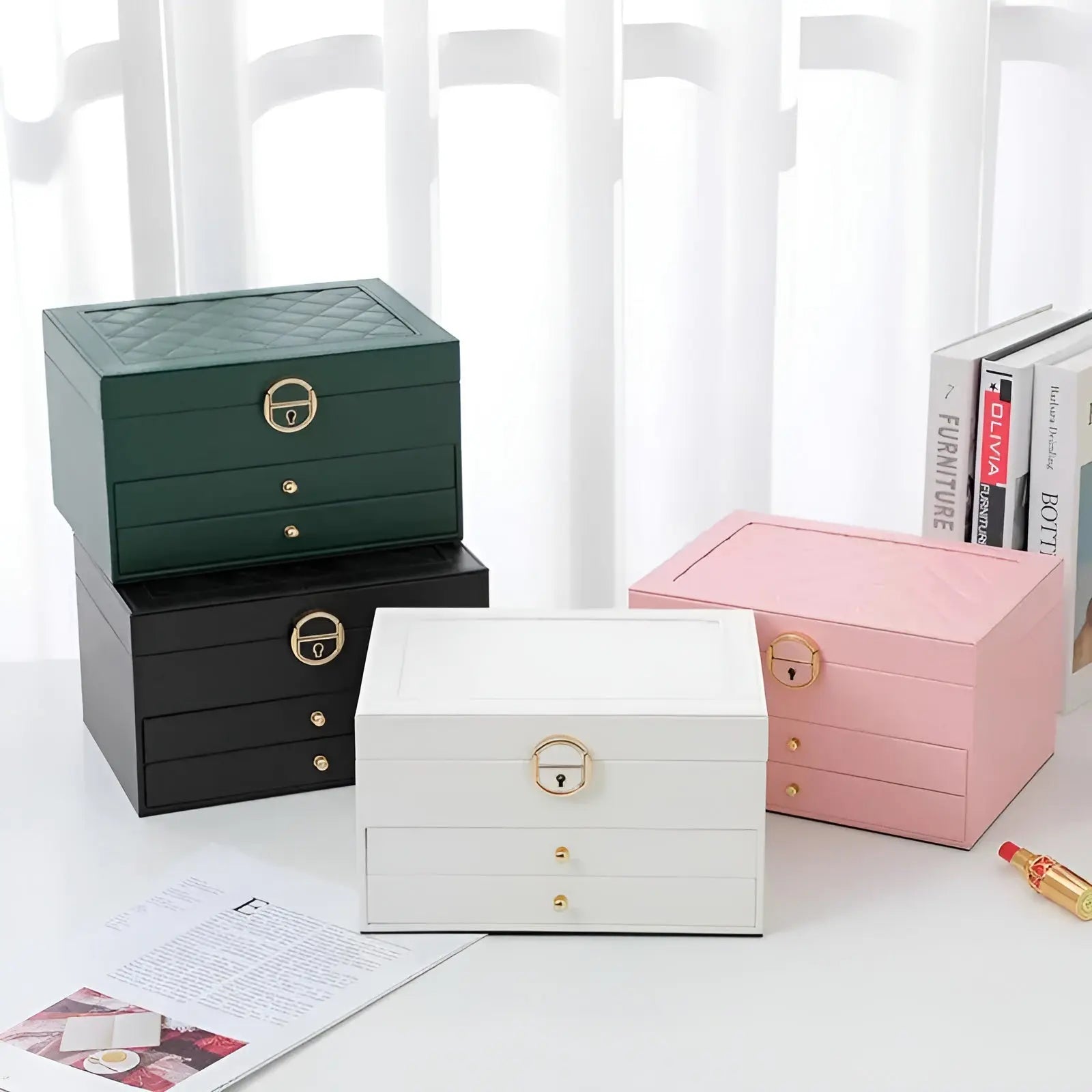 Boîte à Bijoux Multi-Couches de Luxe – Organisateur Élégant et Durable