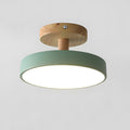 Lampe de Plafond Scandinave avec Base en Bois & Design Pastel Doux