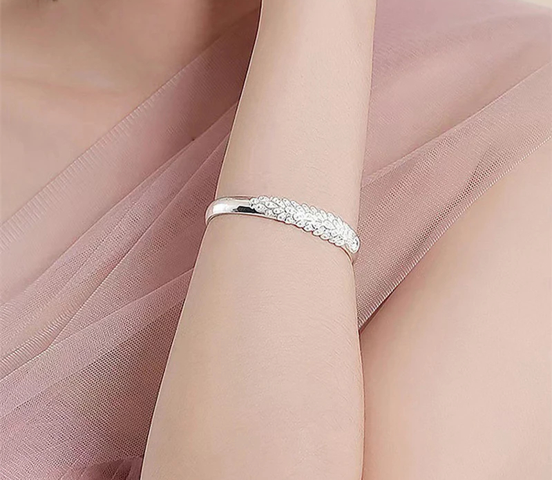 Bracelet en argent sterling avec charme paon