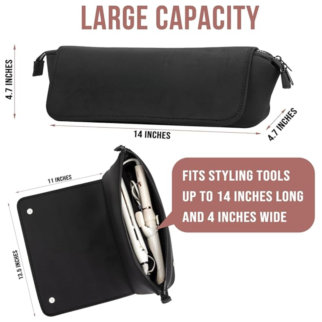 Trousse de voyage 2-en-1 pour outils capillaires & Tapis résistant à la chaleur
