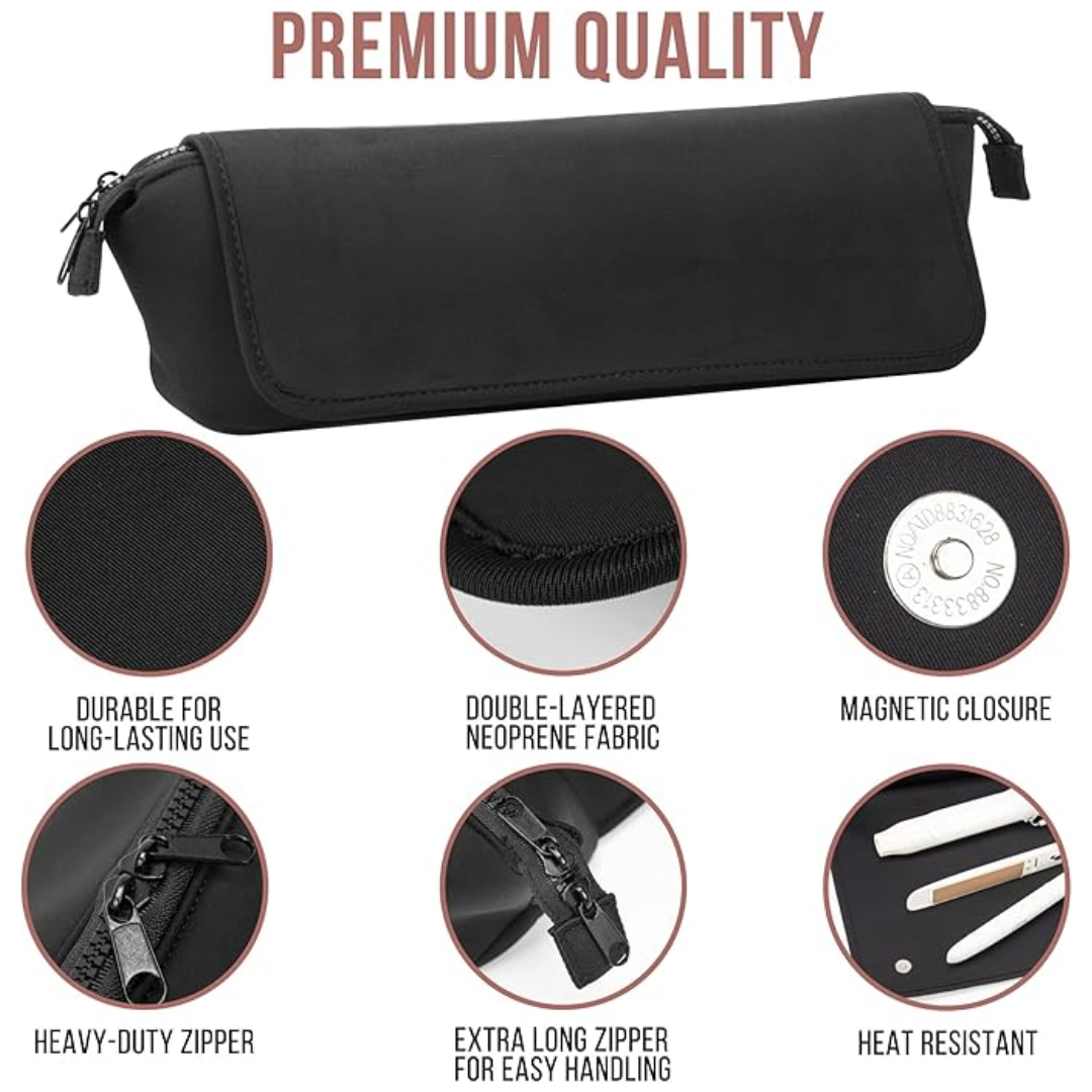 Trousse de voyage 2-en-1 pour outils capillaires & Tapis résistant à la chaleur