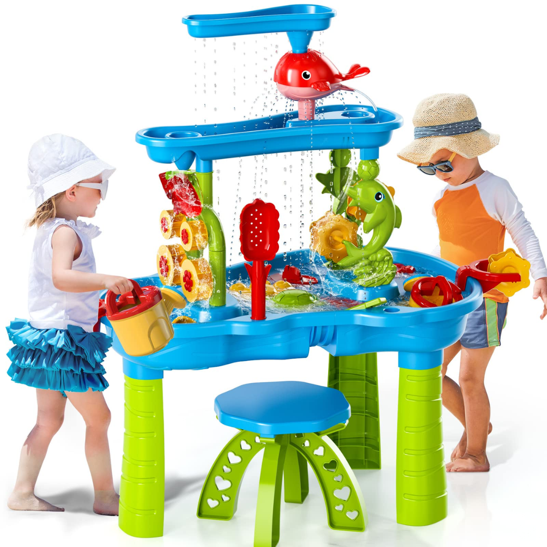 SplashTower - Table à sable et à eau à 3 niveaux pour enfants
