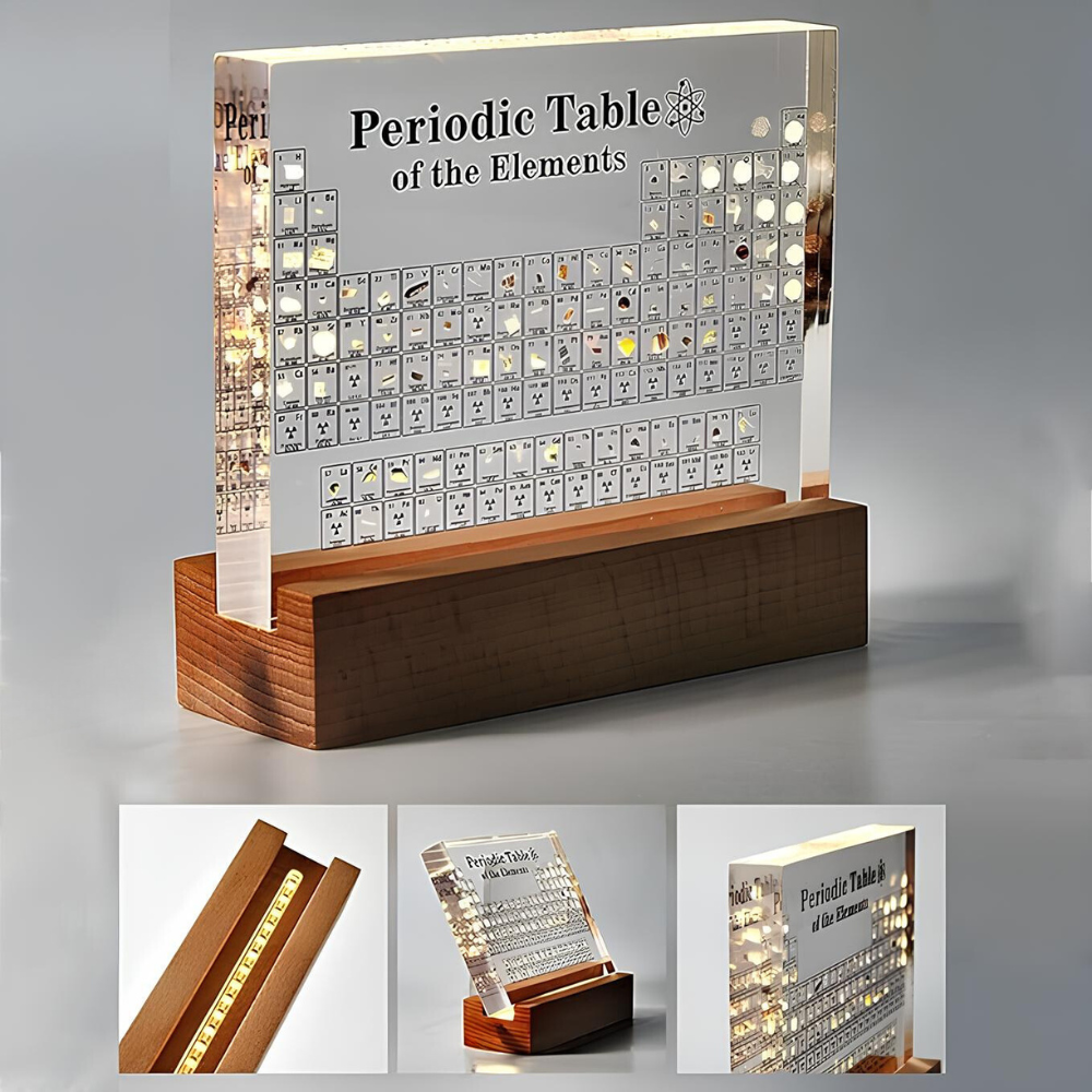 Tableau Périodique Lumineux avec Éléments Réels - Elementa