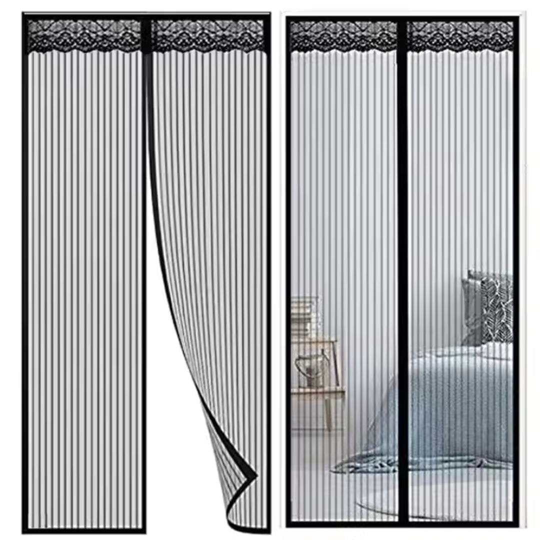 Rideau anti-insectes magnétique LuxeShield | Barrière estivale élégante avec design respirant pour une ambiance raffinée à la maison