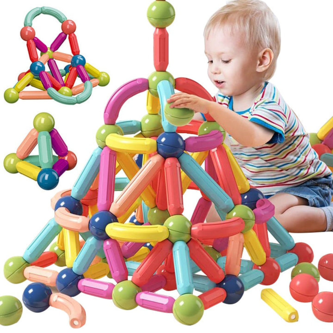 MagnaCraft Elite Magnetic Building Blocks Set | Jouets Montessori engageants pour le jeu créatif et l'apprentissage pour les garçons et les filles