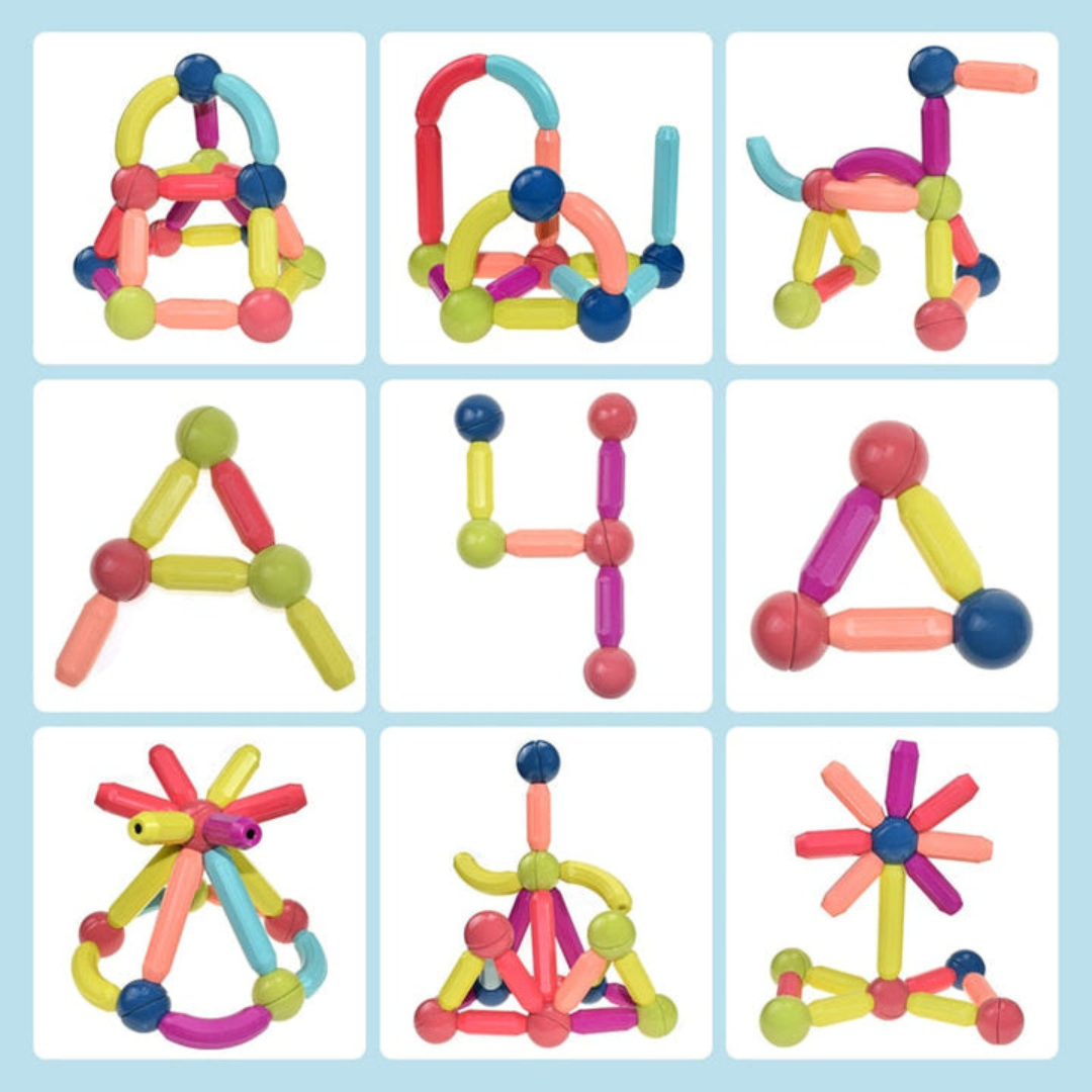 MagnaCraft Elite Magnetic Building Blocks Set | Jouets Montessori engageants pour le jeu créatif et l'apprentissage pour les garçons et les filles