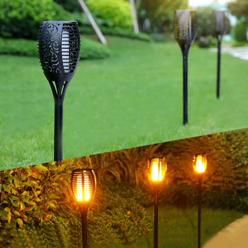 Torches de jardin avec éclairage LED - SolarFlame