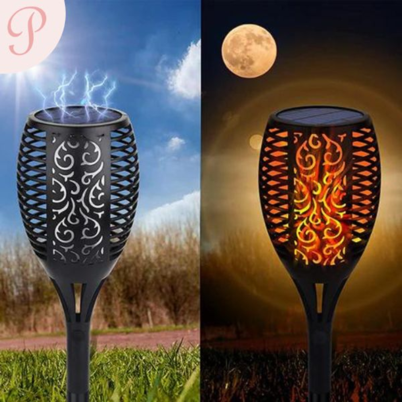 Torches de jardin avec éclairage LED - SolarFlame
