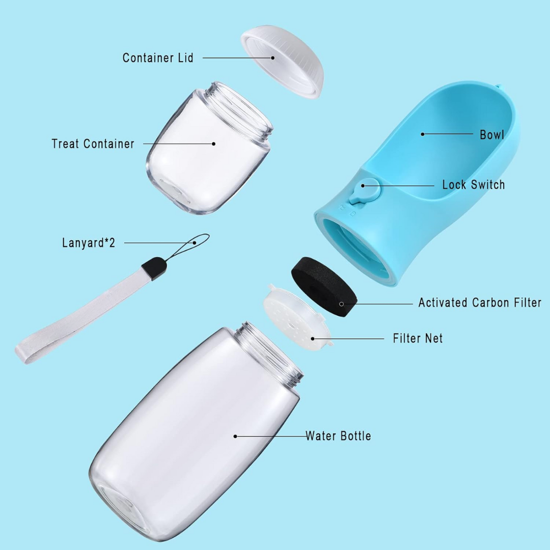 Bouteille d'eau portable pour chien & Conteneur de nourriture