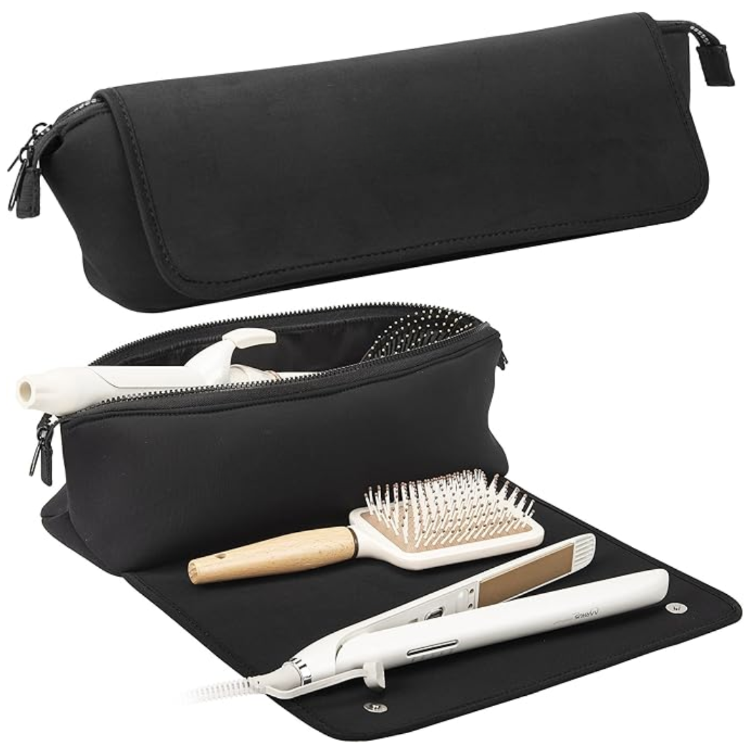 Trousse de voyage 2-en-1 pour outils capillaires & Tapis résistant à la chaleur