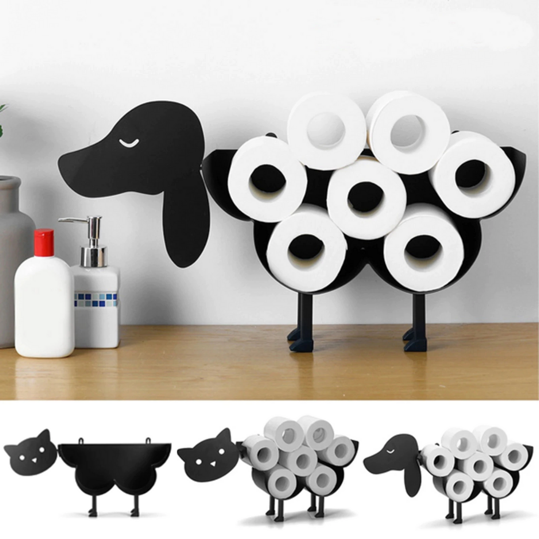 Support de rouleau de papier toilette animal - Amusant et pratique pour votre salle de bain
