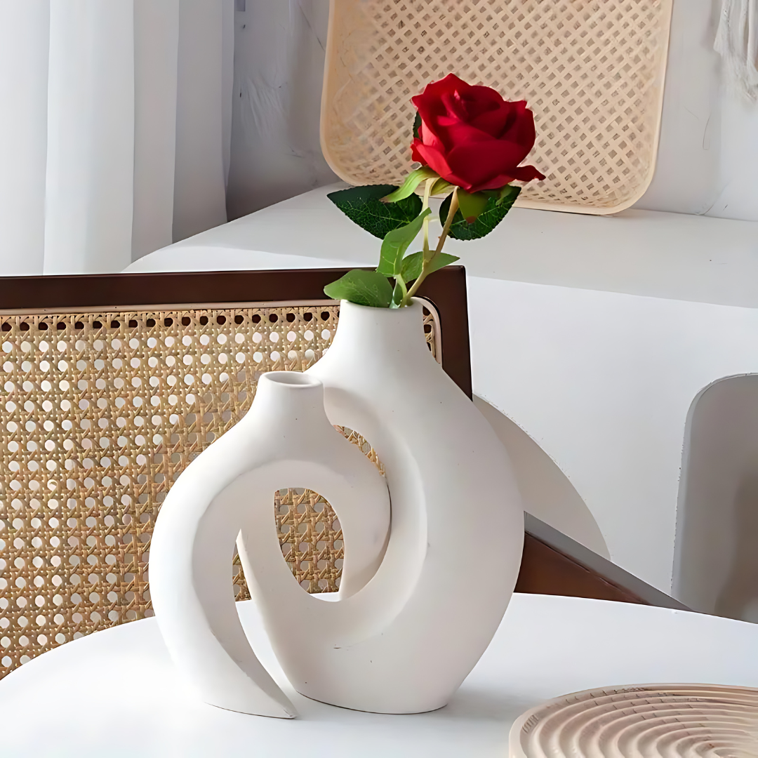 ScandiLux Vase en Céramique Luxe | Vase élégante pour une ambiance scandinave moderne