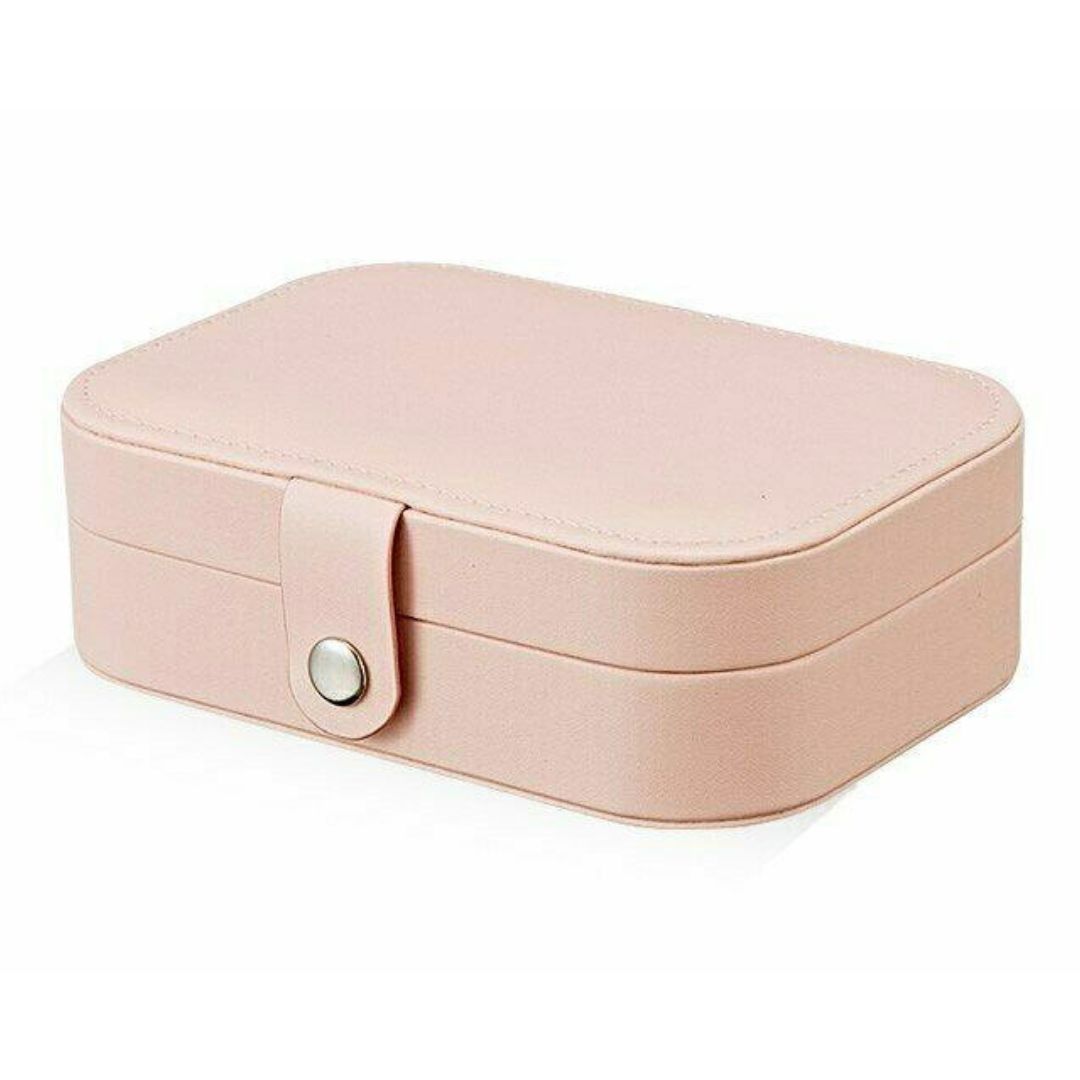 Boîte à bijoux portable en cuir à double couche