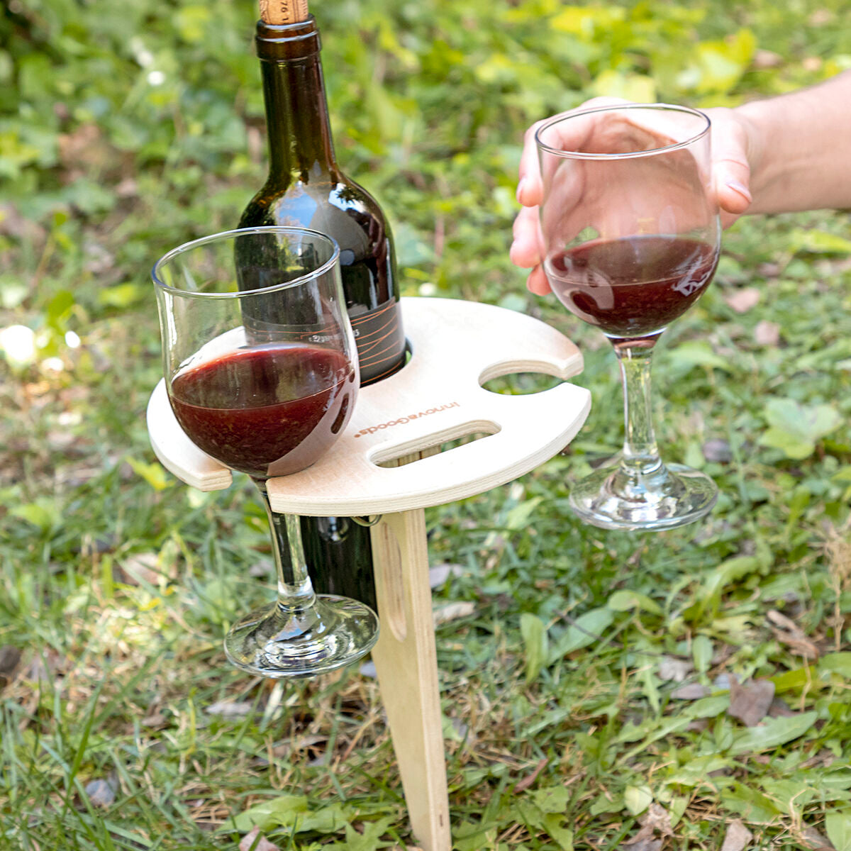Table à vin pliable | Table à vin pliable en bois pour la plage, l'herbe et les pique-niques en plein air