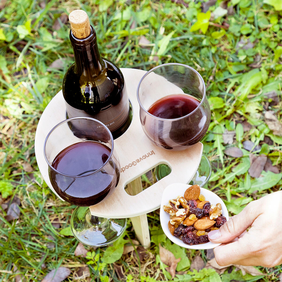 Table à vin pliable | Table à vin pliable en bois pour la plage, l'herbe et les pique-niques en plein air