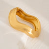 Bracelet Chunky Water Drop - Manchette ouverte en or audacieuse avec un design de vague irrégulier
