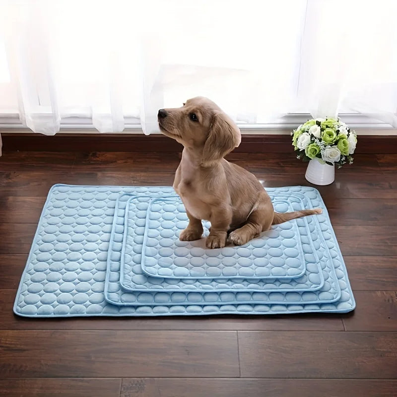 Tapis Rafraîchissant pour Animaux en Été - Tapis de Sommeil en Soie Glacée de 40 pouces pour Chiens et Chats