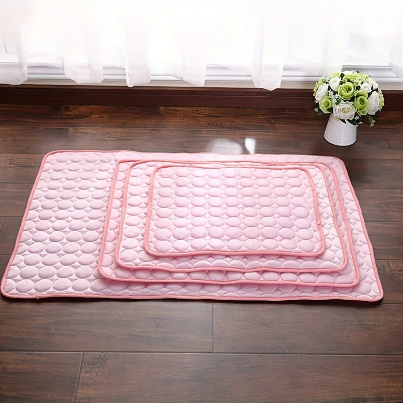 Tapis Rafraîchissant pour Animaux en Été - Tapis de Sommeil en Soie Glacée de 40 pouces pour Chiens et Chats