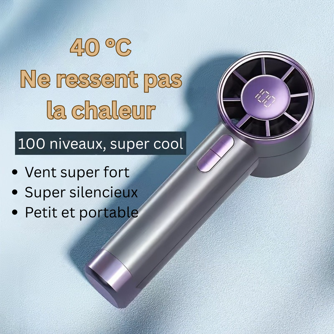 AeroBreeze Elite Ventilateur Portable | Ventilateur élégant rechargeable par USB à 5 vitesses pour un refroidissement puissant et discret en déplacement