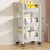 Chariot de Rangement Mobile Luxe NobleNest | Organisateur Élégant à 3/4/5 Niveaux pour une Mobilité Sans Effort et une Utilisation Optimale de l'Espace