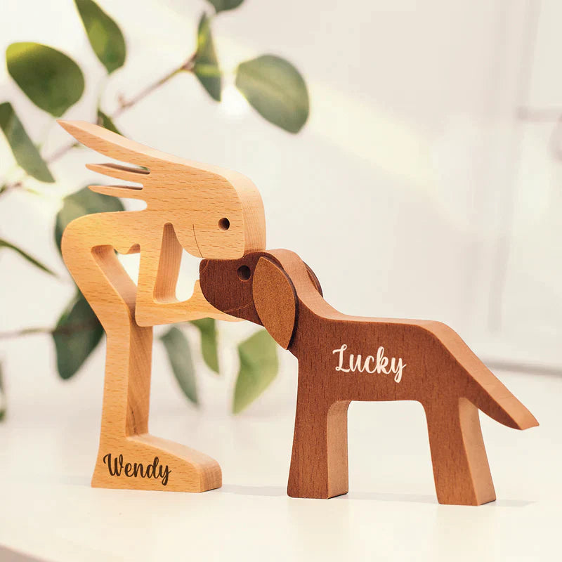 Pawsitively Natural | Statue d'animal en bois naturel pour créer une atmosphère chaleureuse à la maison