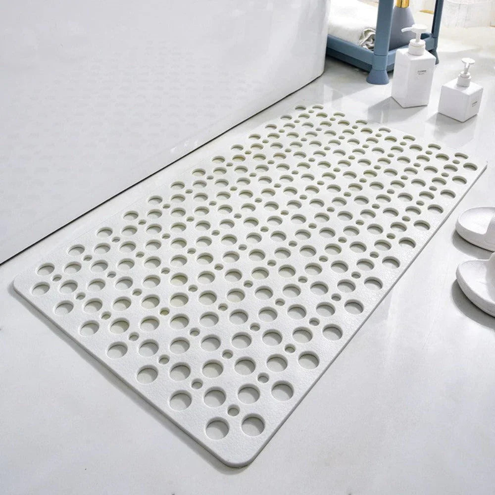 Tapis de Douche Antidérapant – Tapis de Bain Résistant à la Moisissure avec Ventouses & Orifices à Séchage Rapide