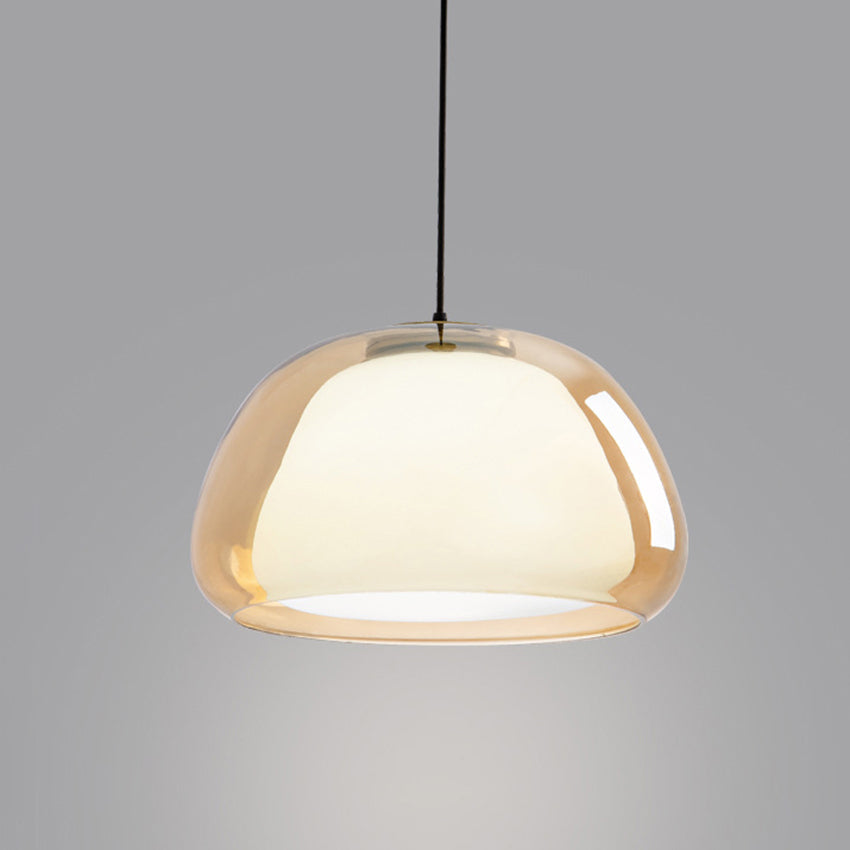Lustre en Gelée Moderne – Abat-jour en Verre Blanc Élégant avec Longueur Suspendue Ajustable