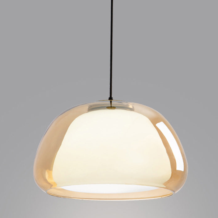 Lustre en Gelée Moderne – Abat-jour en Verre Blanc Élégant avec Longueur Suspendue Ajustable