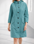 Veste Longue Légère pour Femmes avec Capuche – Manteau Relaxé à Boutons et Poches Pratiques pour un Usage Quotidien