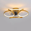 Ventilateur de plafond LED encastré avec télécommande - Design moderne en forme de fleur pour l'éclairage du salon et de la chambre