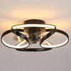 Ventilateur de plafond LED encastré avec télécommande - Design moderne en forme de fleur pour l'éclairage du salon et de la chambre