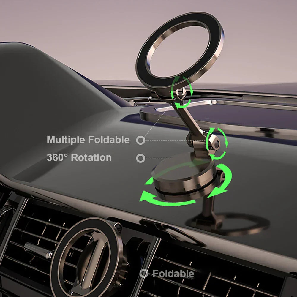 Support de téléphone magnétique pliable 360° pour voiture - Stable et réglable